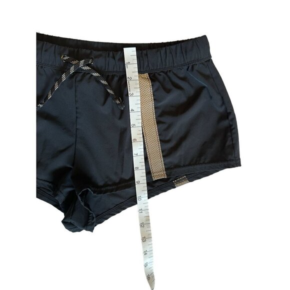 Free People Movement Women's Shorts Sz M Black Athletic Gray Reflective Stripes - Picture 10 of 10
